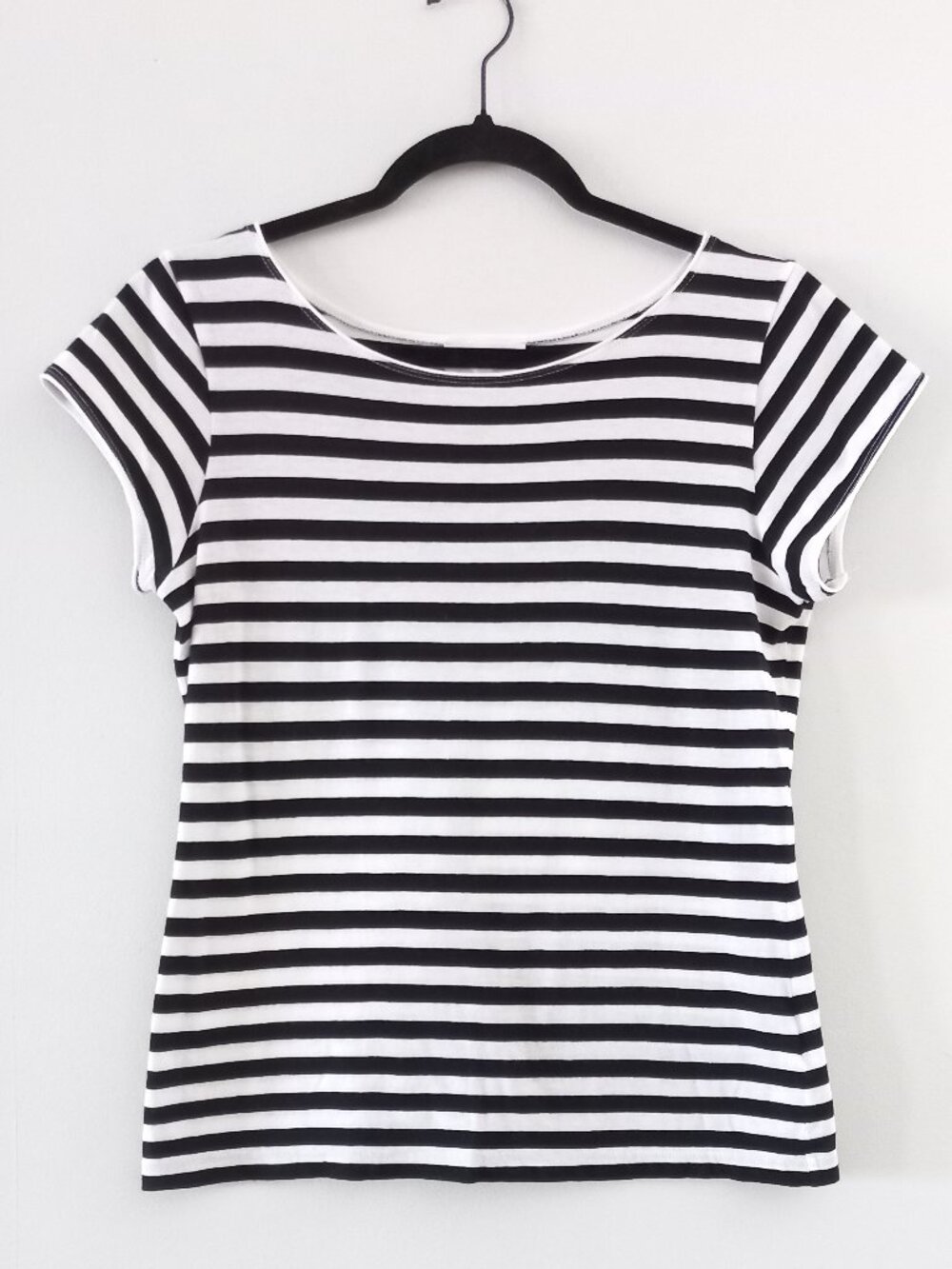 AGNES B. striped short sleeve cotton t shirt